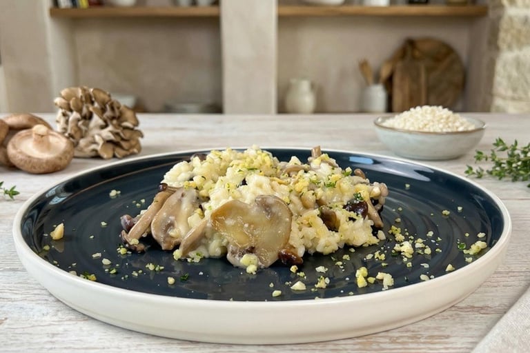 Vegan mushroom risotto recipe