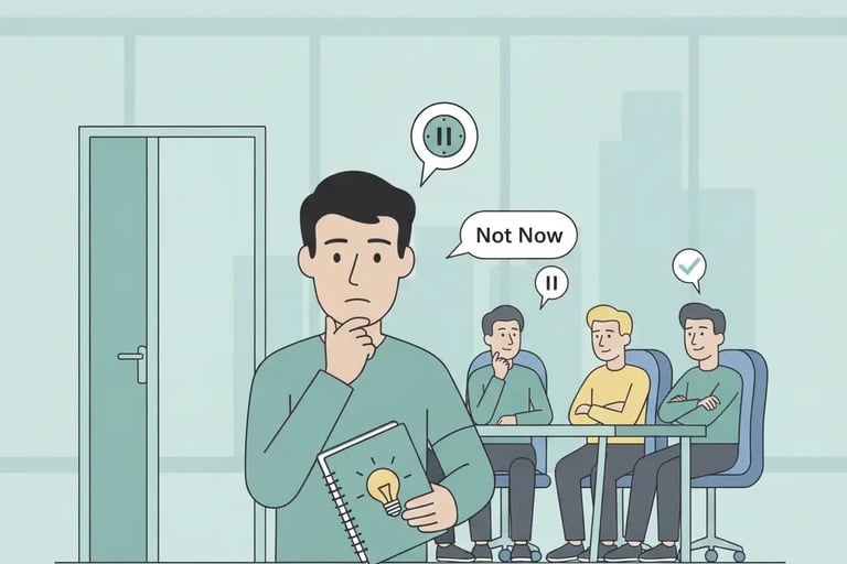 Investor signaling “not now” based on founder readiness and decision maturity, not lack of traction.