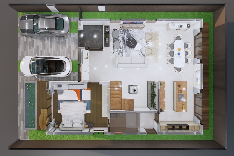 West facing Fortune Hestia villa basement plan including covered parking