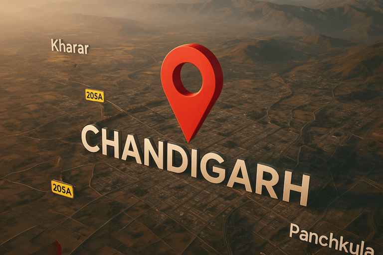 chandigarh location pin on map