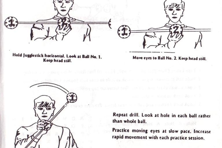 Sports Vision training jugglestick exercises