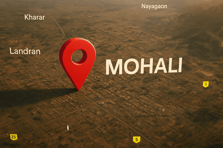 mohali location pin on map