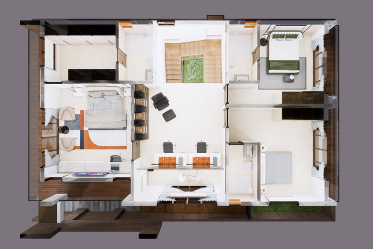 South facing Fortune Hestia villa basement plan with parking space and storage areas