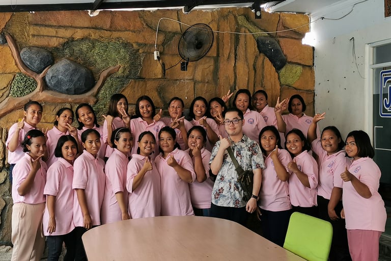 group of elderly care maids