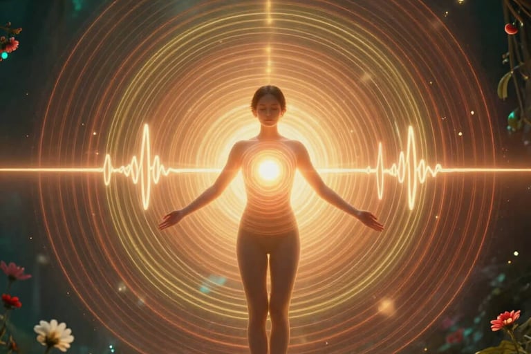 Heart coherence electromagnetic field radiating during manifestation meditation practice