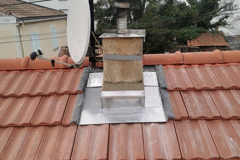 abergement en zinc pour cheminée