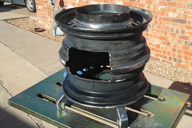 Fire Pit made from wheel rims