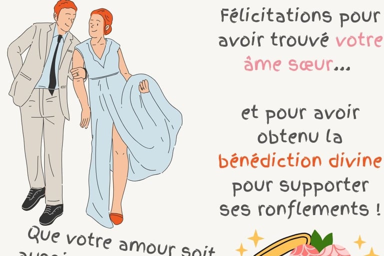 message felicitations carte mariage religieux humour