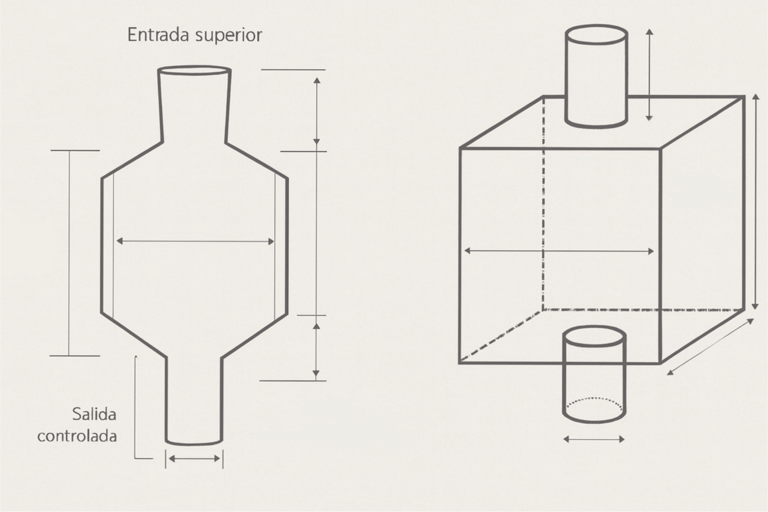 liner formado con boquilla superior e inferior, ambas abiertas a opción de sellar alguna de ellas