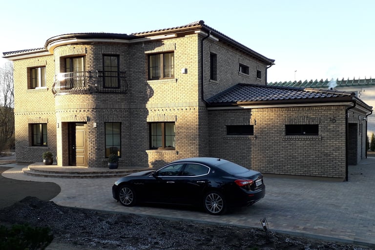 fasadas iš sendintų plytų, klinkerio fasado darbai