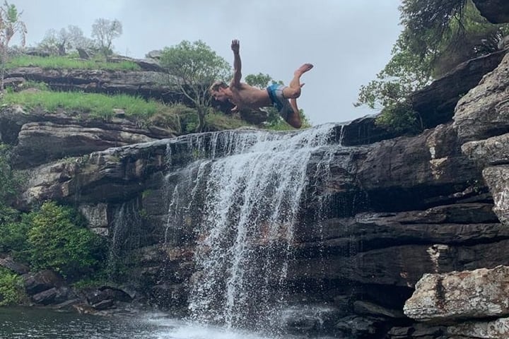 Belly bomb in Strandlooper Falls pool