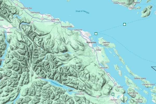 Map of mid-Vancouver Island
