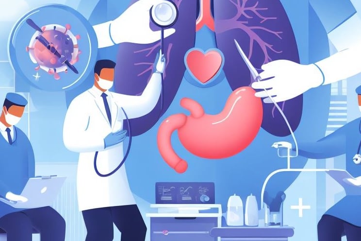 a doctor examining a patient's lungs and lungs