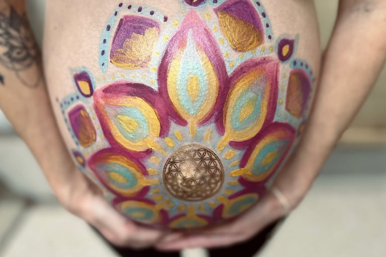 Carmela Martello Bauchmalerei Schwangerschaft kreative erleben Erinnerung