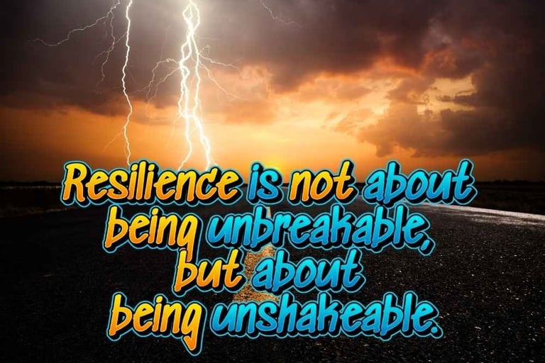 Resilience is not about being unbreakable, but about being unshakeable.