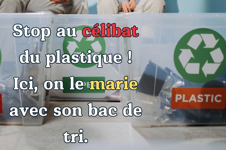 slogan humour affiche recyclage plastique