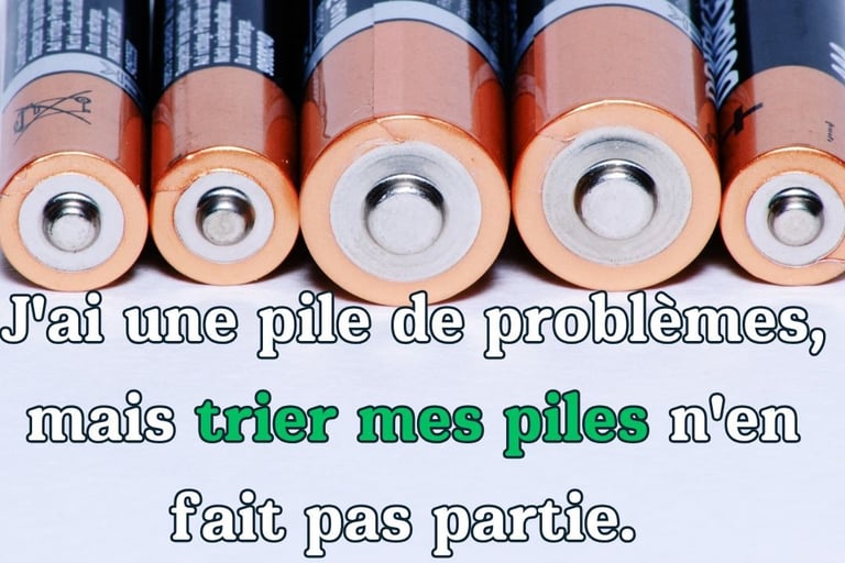slogan drole affiche de recyclage de piles