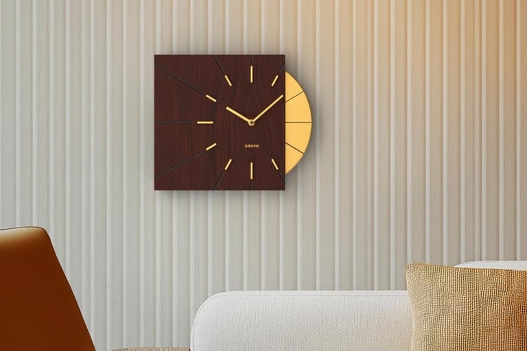 a clock on a wall in a living room