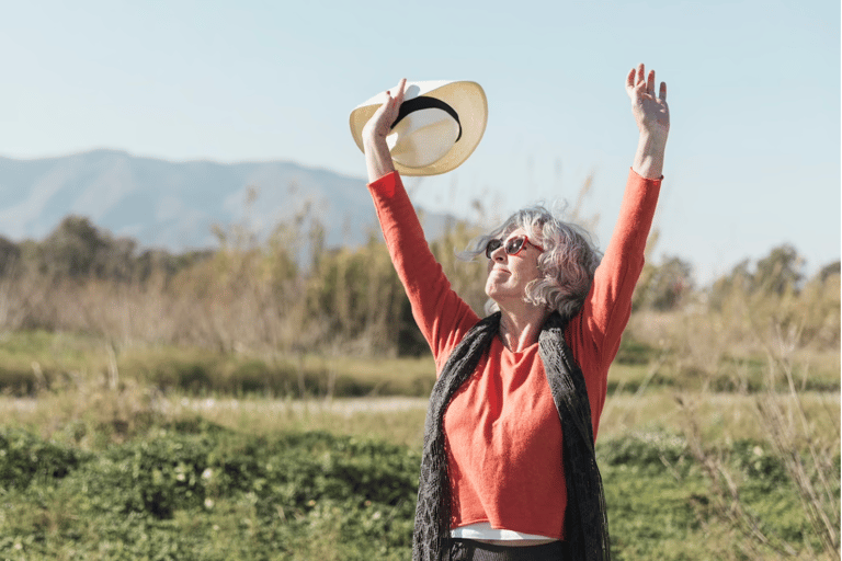 happy senior woman