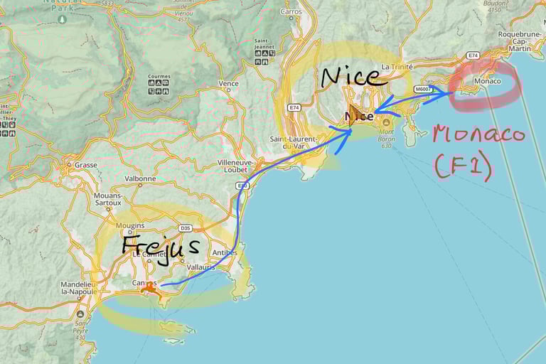 Frejus to Nice