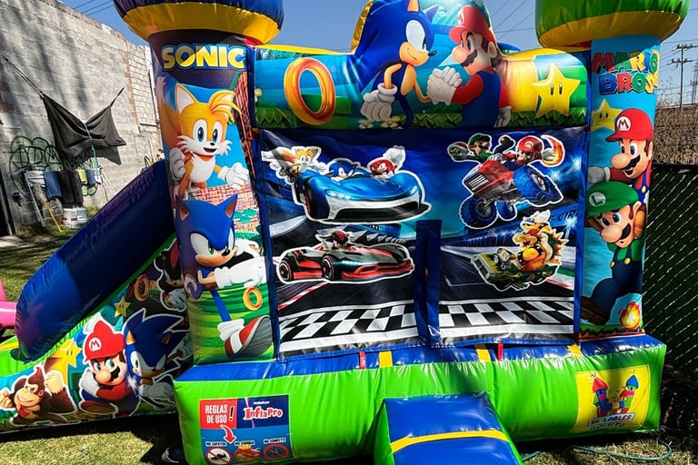 inflable de sonic y mario bros