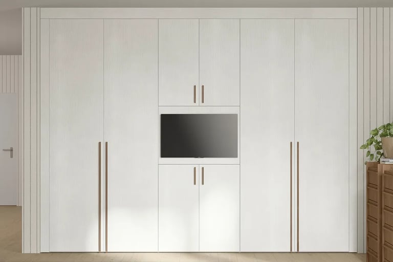 MazarakisArt: Ανοιγόμενη Ντουλάπα Δωματίου - Λευκό με Χρυσές Λεπτομέρειες