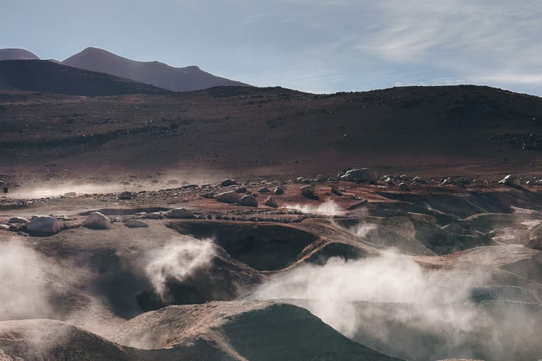 Geyers in the Atacama Desert of Bolivia, South America
