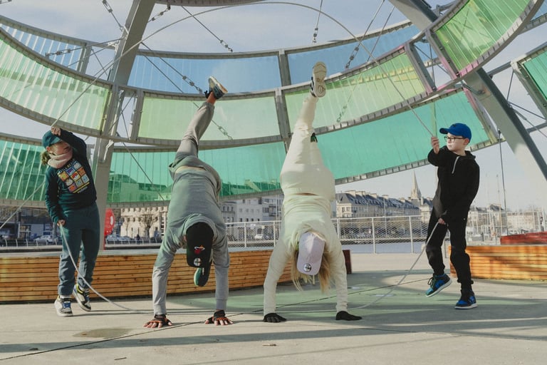 Entraînement — Mondeville (Calvados), saut et tournage des cordes