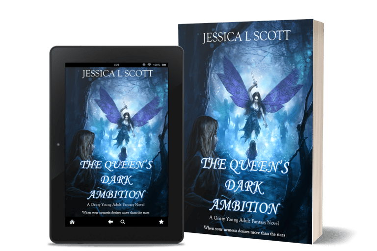 Paperback and ebook of the Queen's Dark Ambition