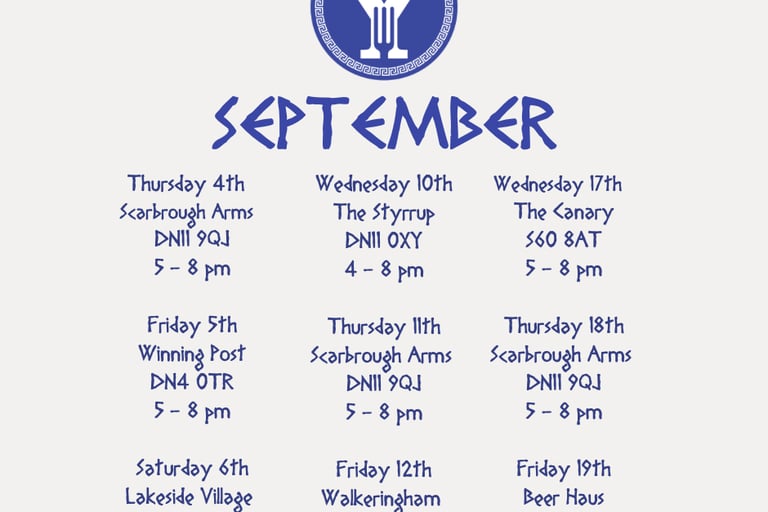 September Pop-Up locations for Yamas