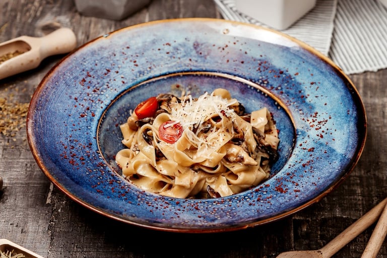 Fettuccine con setas