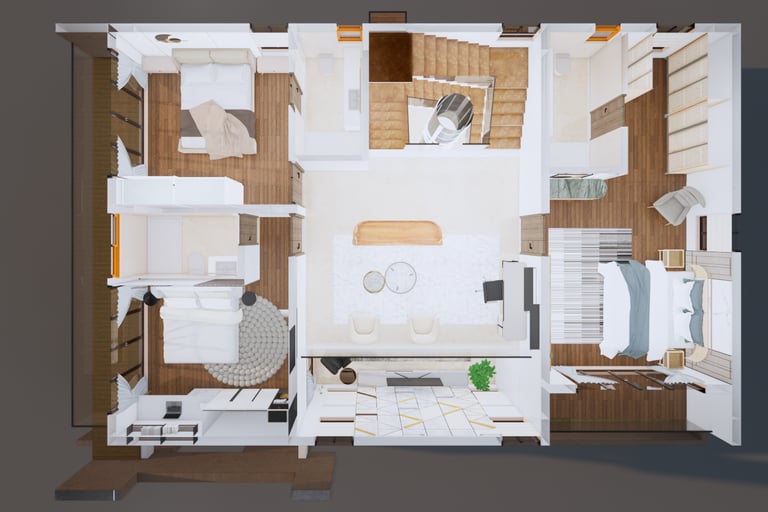 East facing Fortune Hestia villa basement plan including parking area and storage facilities