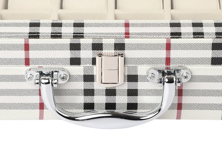 Fonsie watch box white check glass 