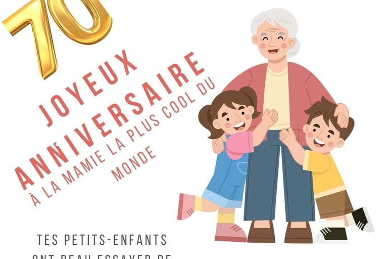 carte de joyeux anniversaire avec humour pour une femme de 70 ans