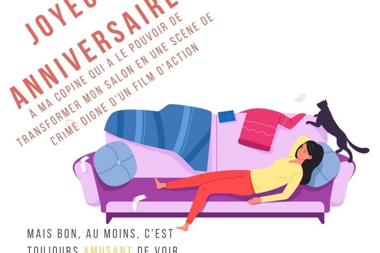 carte de joyeux anniversaire meilleure amie avec humour