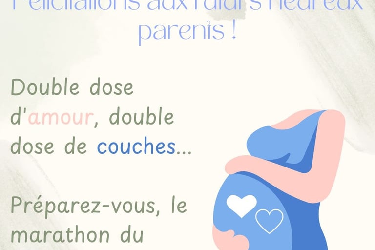 carte felicitations grossesse jumeaux