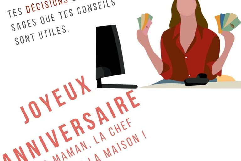 dessin de joyeux anniversaire pour sa maman avec humour
