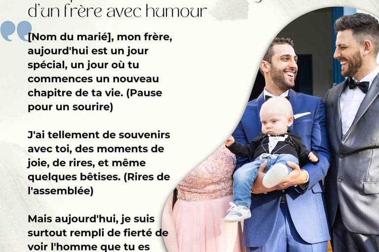 Exemple de discours de mariage d un frere avec humour