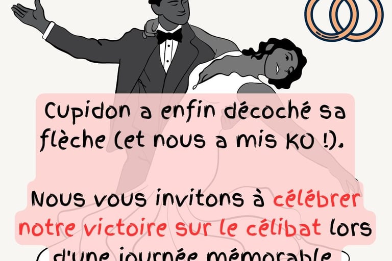 faire-part de mariage avec texte humoristique et romantique