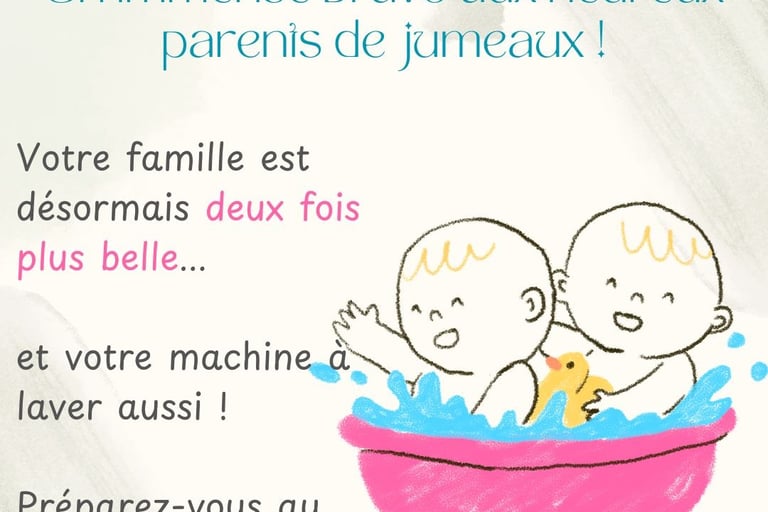 felicitation naissance jumeaux humour