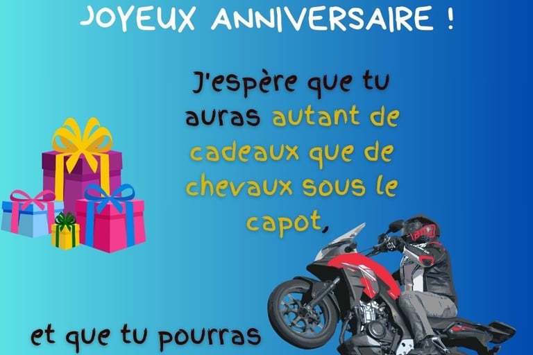 image moto joyeux anniversaire motard humour
