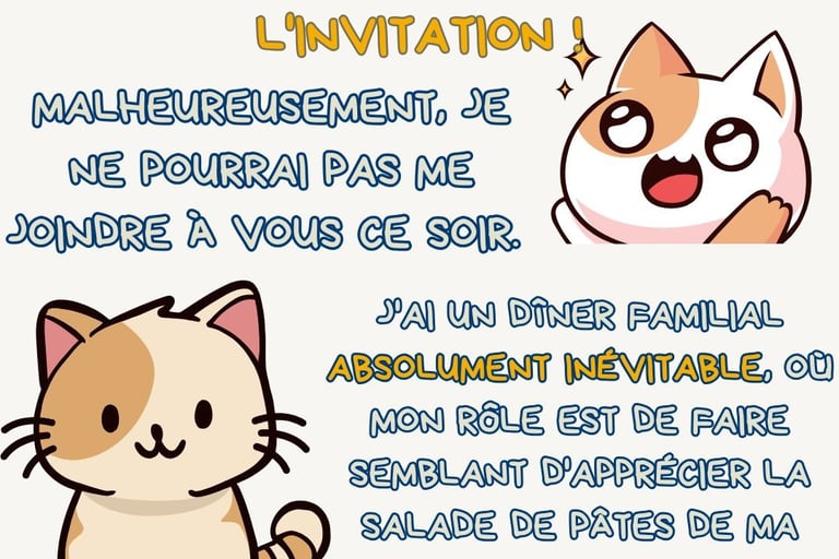 refuser une invitation avec humour