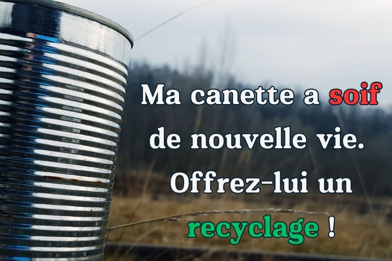 slogan drole affiche recyclage canette