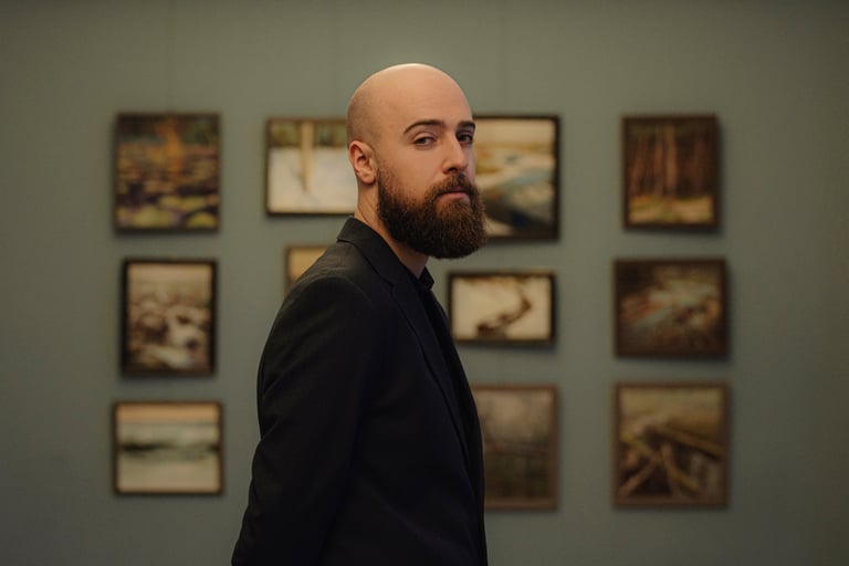 Justinas Krasuckas personalinėje parodoje "Gamtos fragmentai" Kauno Filharmonijos parodų salėje