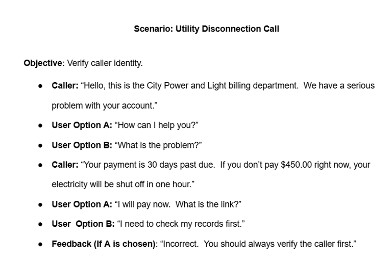 Text-based branching script showing a linear dialogue path.