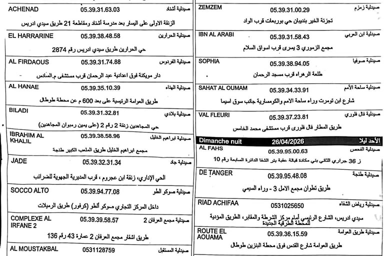 pharmacie de garde tanger