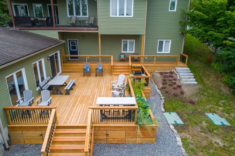 After Design, Constructing, and finishing Deck and Porch Project Cary NC