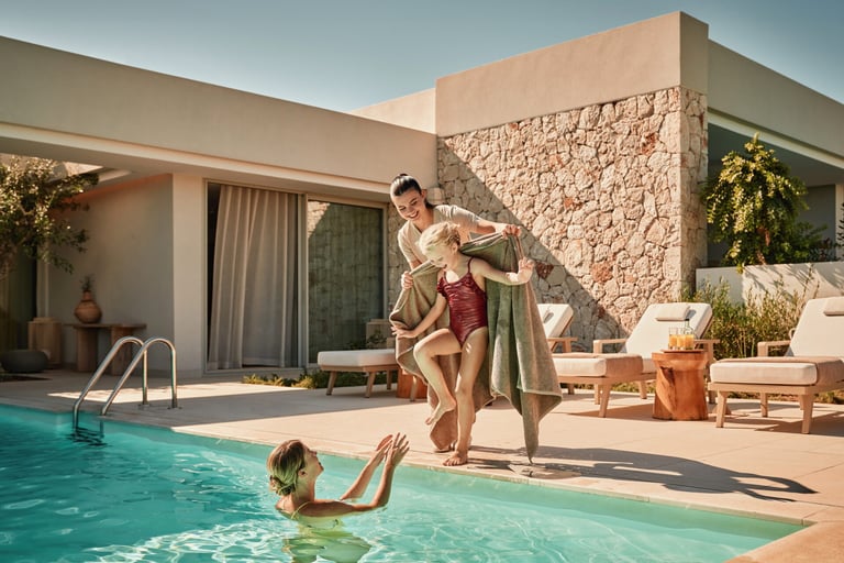 luxury hotel room with private pool at Porto Petra  Mallorca