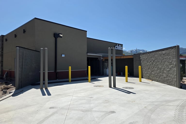 restaurant rear CMU service yard