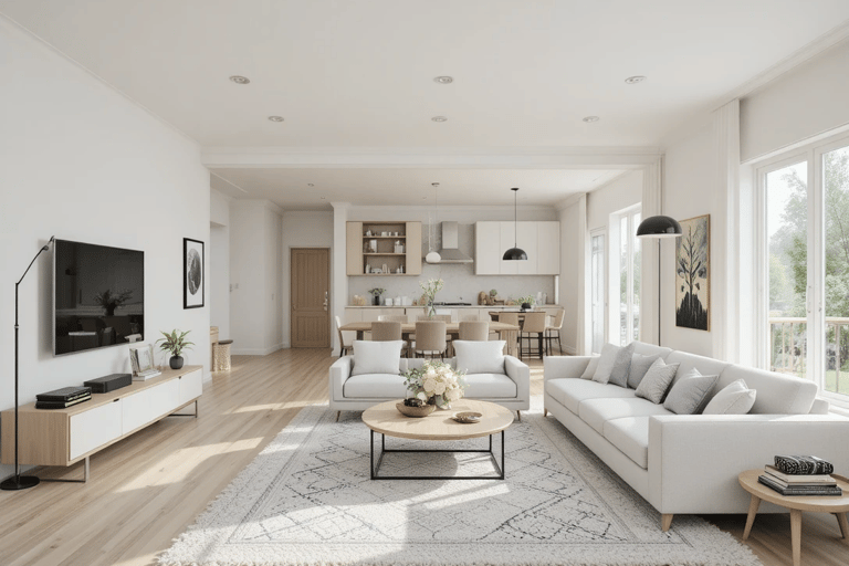 Salón + comedor integrados